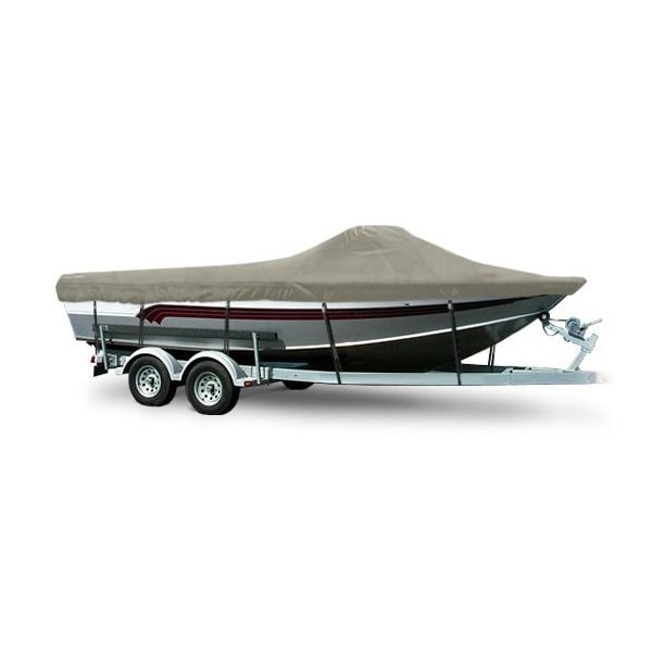 Eevelle Boat Cover ALUMINUM FISHING Walk Thru Windshield, Outboard Fits 22ft 6in L up to 100in W Khaki SCAVWT22100B-KHA - main